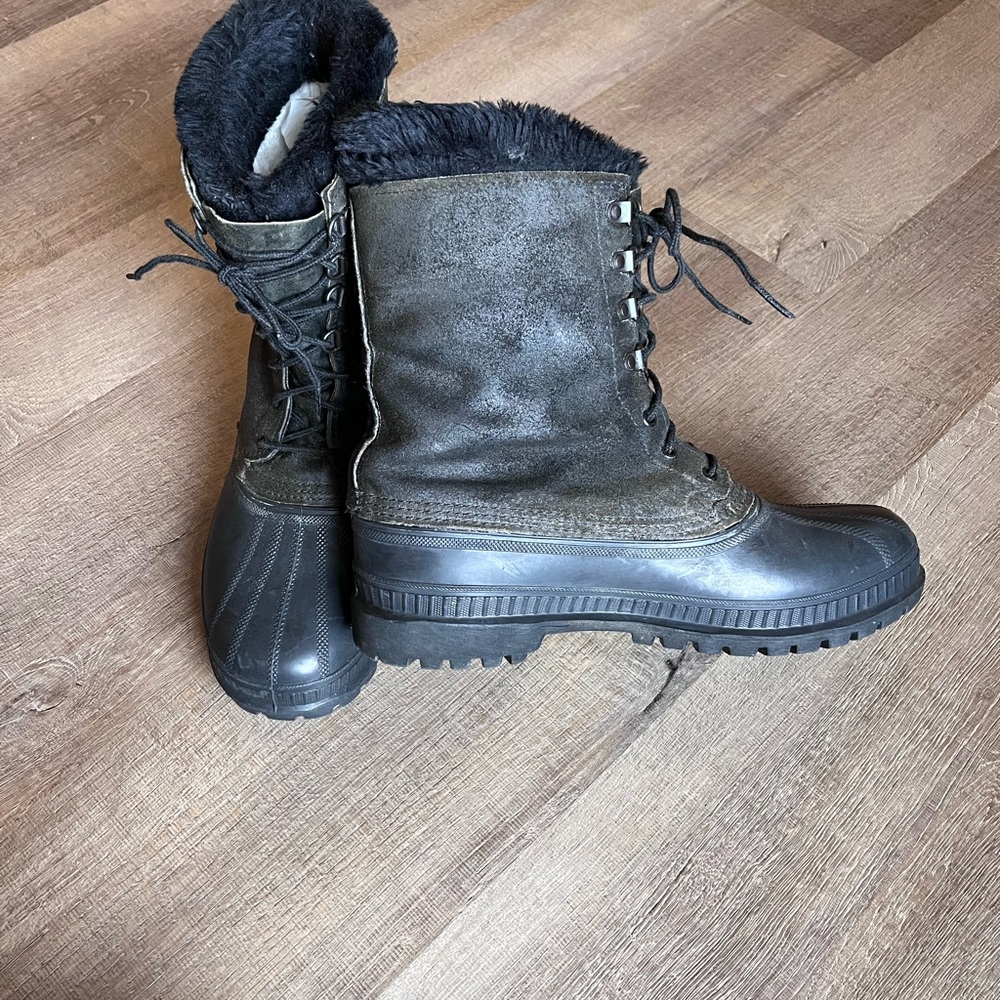 Sorel Men’s Kaufman Boots Leather rubber Black Size 11 Insulated Winter Outdoor